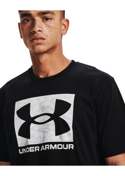 Ua Abc Camo Boxed Logo Ss Siyah Erkek T-Shirt 1361673-001