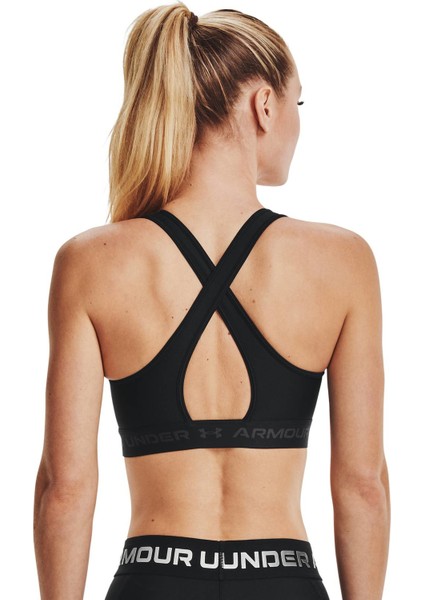 Kadın Armour® Mid Çapraz Sırtlı Spor Sütyeni 1361034-001