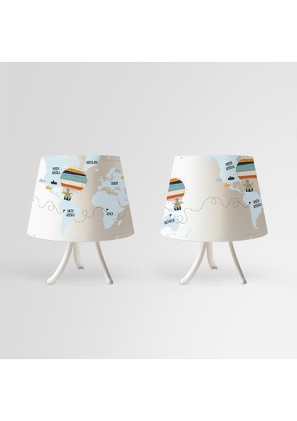 World Map Konik Abajur