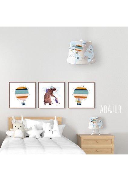 World Map Konik Abajur