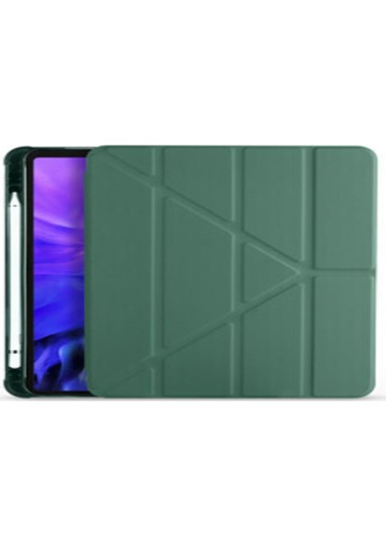 Apple iPad Uyumlu 10.2" 8. Nesil Kılıf Kalemlikli Premium Standlı Katlanabilir Kılıf Trifolding Kalem Bölmeli Yumuşak Lux Kapak modelleri