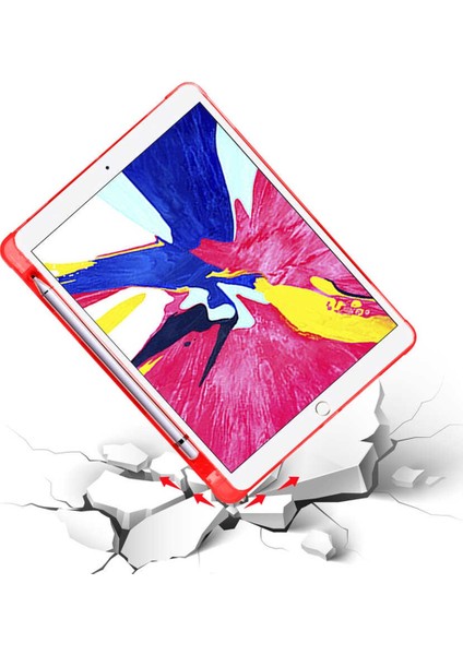 Apple iPad Uyumlu 10.2" 8. Nesil Kılıf Kalemlikli Premium Standlı Katlanabilir Kılıf Trifolding Kalem Bölmeli Yumuşak Lux Kapak indirimleri