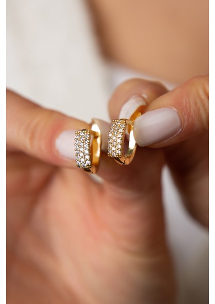 Kadın Altın Kaplama Taş Detaylı Küpe fiyatları