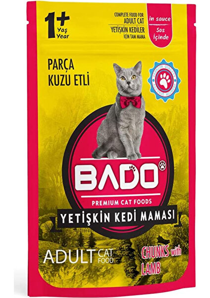 6'lı Yaş Yetişkin Kedi Maması Parça Kuzu Etli 85 gr