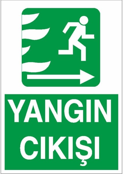 Yangın Çıkışı Sağ Ok Ikaz Levhası