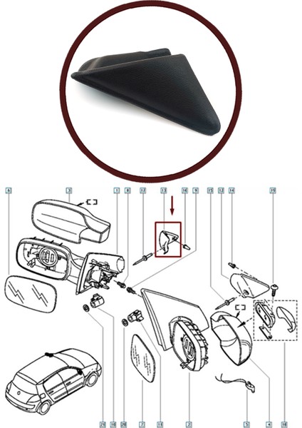 BSP982-1 Renault Megane 2 Için Sol Dış Ayna Çamurluk Bakaliti 8200073430 indirimleri