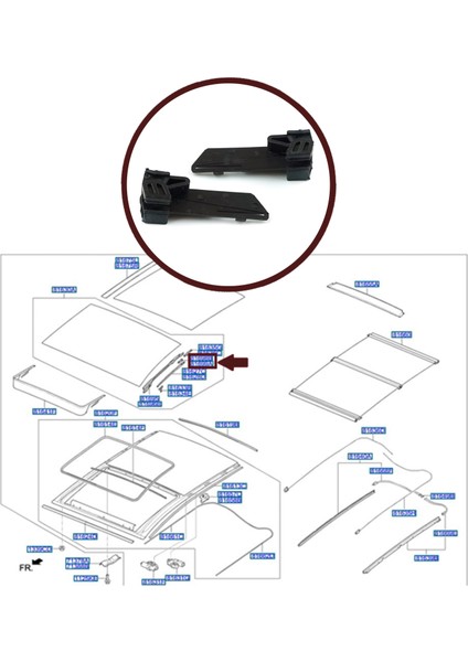 BSR597 Hyundai I30 Mk2 Gd Için Sunroof Kızak Arka Ayağı 81698A5000, 81699A5000