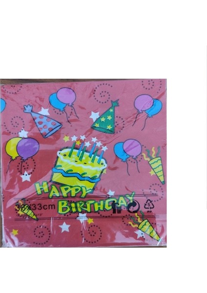 Pasta ve Balon Desenli Kağıt Peçete 14 Adet