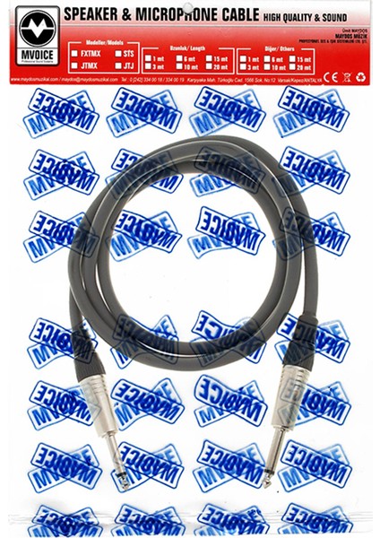 JTJS301 - Mono Jack / Enstruman Kablosu - 3 Metre