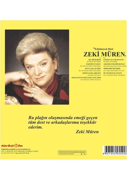 Zeki Müren Eskimeyen Dost - Plak