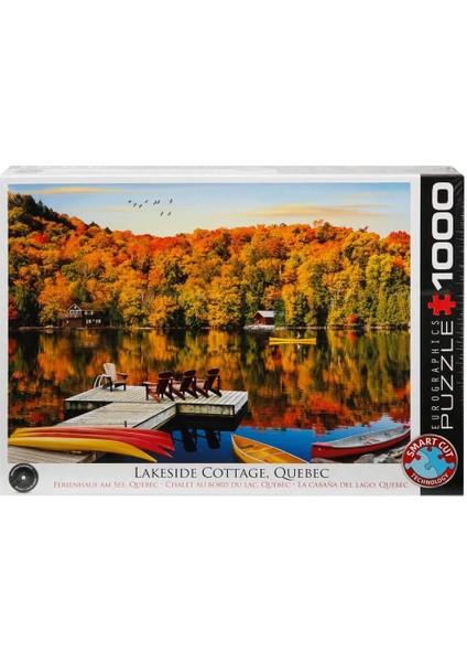 1000 Parça Puzzle : Lakeside Cottage, Quebec