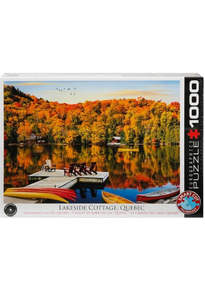 1000 Parça Puzzle : Lakeside Cottage, Quebec