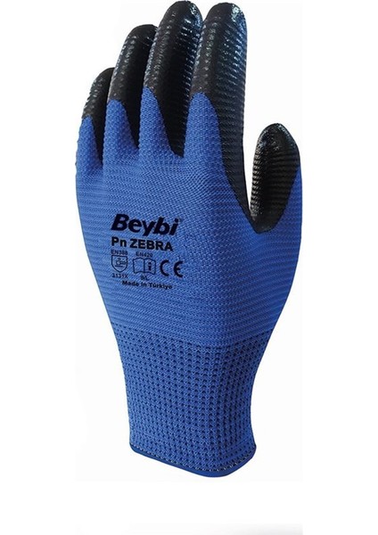 Zebra Mavi Nitril Iş Eldiveni