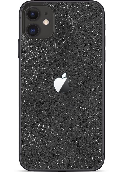 Ipg Apple iPhone 11 Dekoratif Arka Koruma Sticker  Siyah Pırıltılı Yıldız Tozu