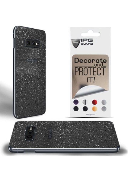 Samsung Galaxy S10E Dekoratif Arka Koruma Sticker Siyah Pırıltılı Yıldız Tozu fiyatları
