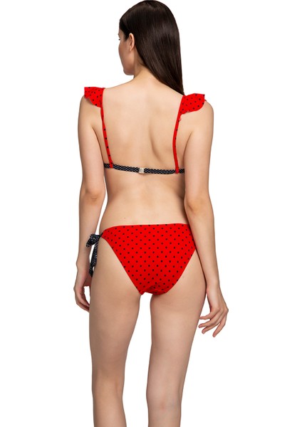 Kırmızı 20204MM Bağcıklı Bikini Alt-Kır