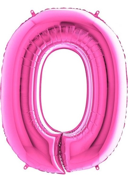 Folyo Balon Rakam 0 Fuşya 100CM