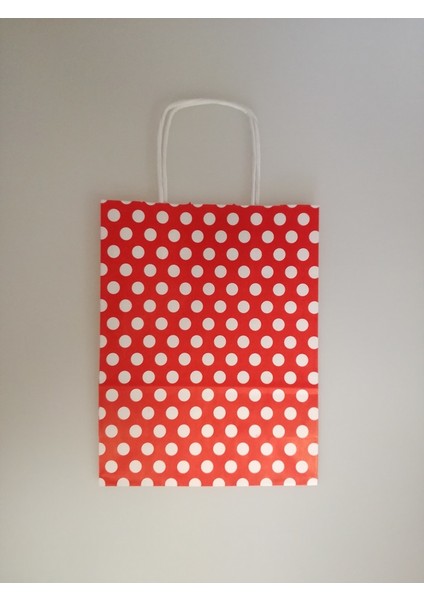 Kraft Kağıt Çanta Kırmızı Puanlı 18CM x 24CM - 1 Adet modelleri