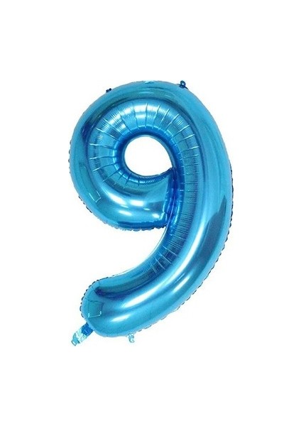 Folyo Balon Rakam 9 Mavi 100CM