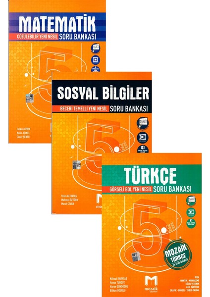 5. Sınıf Matematik + Sosyal Bilgiler+ Türkçe Soru Bankası Seti 2021