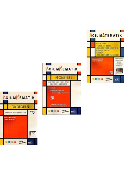Matematik Trigonometri + Problemler + 6 Konu Tek Kitap 3'lü Set 2020