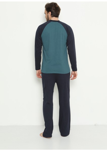 Erkek Uzun Kollu Cepli ve Yaka Düğmeli Süprem Pijama Takımı 01737 modelleri