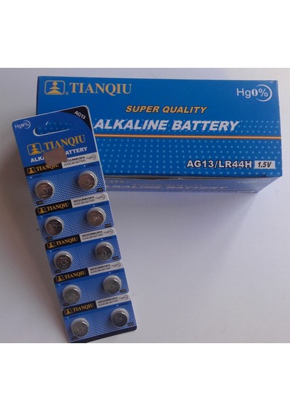 Tıanqıu Ag-13 Düğme Pil A76, LR44 20 Paket 200 Tane Düğme Pil