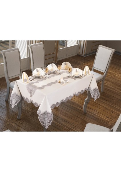 Verna Masa Örtüsü 26 Parça Krem Silver