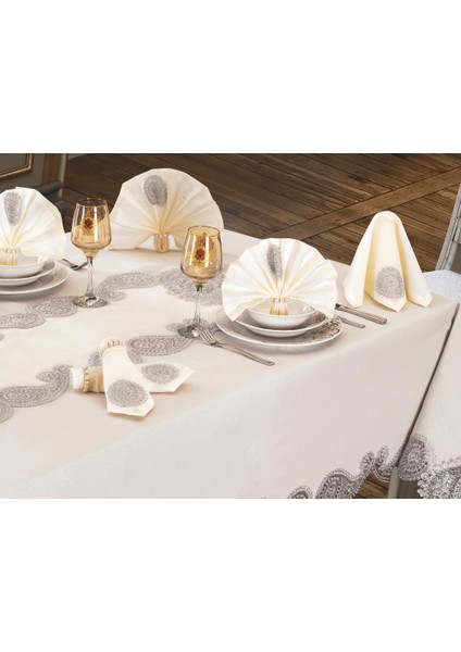 Verna Masa Örtüsü 26 Parça Krem Silver modelleri