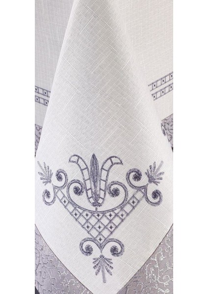 Lale Baskılı Dikdörtgen Masa Örtüsü Silver 160X300 cm modelleri