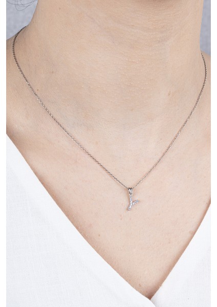 925 Ayar Gümüş Y Harf Kolye