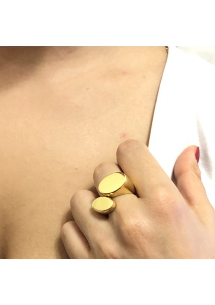 Gold Kaplama Tasarım Gümüş Yüzük