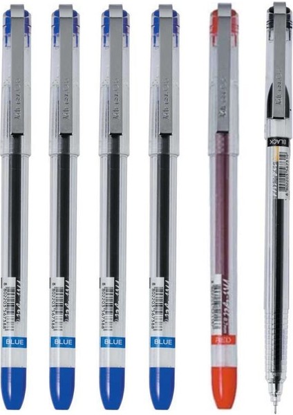 My-Gel Iğne Uçlu Kalem 0,5 mm 4 Mavi 1 Siyah 1 Kırmızı