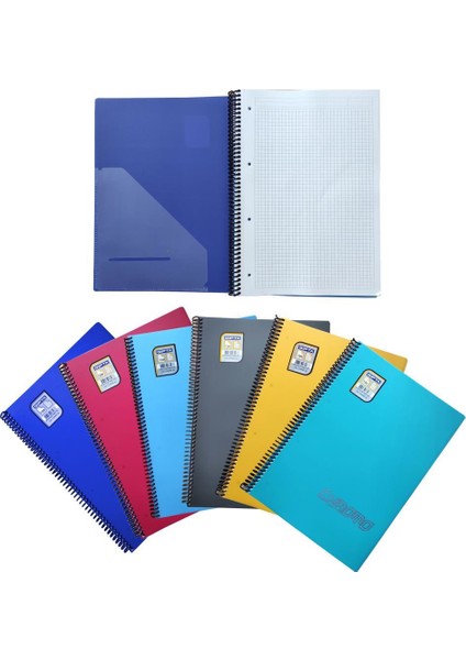 Chromo A4 120 Yaprak Pp Kapak Spiralli Defter - Kareli 1341 4'lü