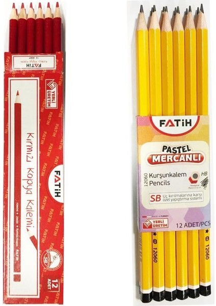 Pastel Mercanlı Kurşun Kalem ve Kırmızı Kopya Kalemi Ofisinn No : 39