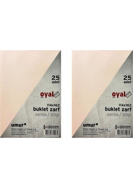 Buklet Zarf Pembe 80 gr Silikonlu 11 4 x 16 2 - 2'li