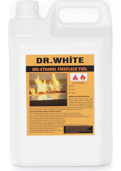 20 Lt  Dr. White Bioethanol  Bacasız Şömine Yakıtı 4 Adet