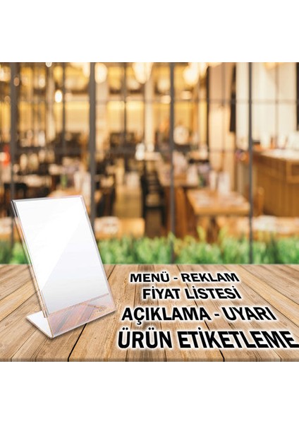L Tipi A7 Pleksi Föylük Broşürlük-Dikey A7 Föylük 10'lu