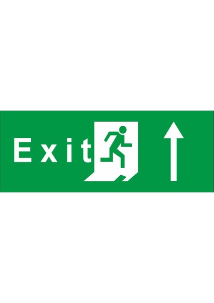 Exit Yukarı Ok Uyarı Levhası 18 cm x 25 cm