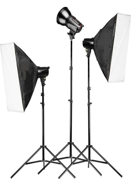 Tolifo Paraflaşh Seti 400W 3lü Paraflaşh Softboxi