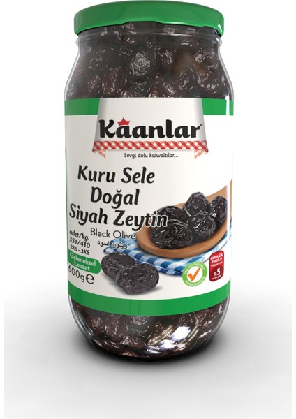 600 gr Kuru Sele Doğal Siyah Zeytin (351-410)