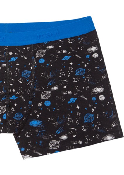 Erkek Gezegen Baskılı Siyah Boxer 092456-900