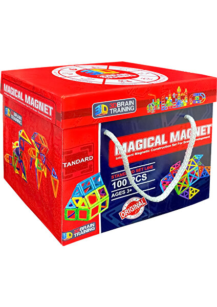 Başel Oyuncak Magical Magnet, Mıknatıslı ,manyetik 3 Boyutlu Yapı ve Tasarım LEGO Eğitim Seti,  100 Parça