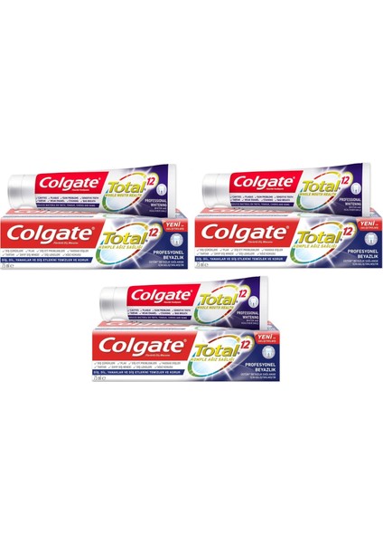 Total Profesyonel Beyazlık Diş Macunu 75 ml 3 Adet x 75 ml
