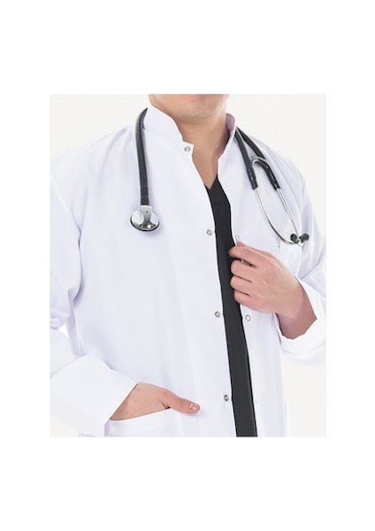 Beyaz Erkek Hakim Yaka Doktor Hemşire Laboratuvar Önlüğü