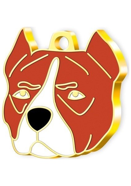 Altın Kaplama Pitbull Köpek Künyesi (Kahverengi)