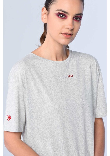 Davıd Gri Kadın Bisiklet Yaka Elbise modelleri