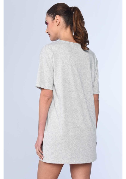 Davıd Gri Kadın Bisiklet Yaka Elbise indirimleri