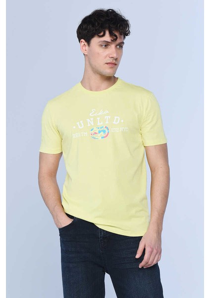 Joshua Sarı Erkek Bisiklet Yaka Tshirt