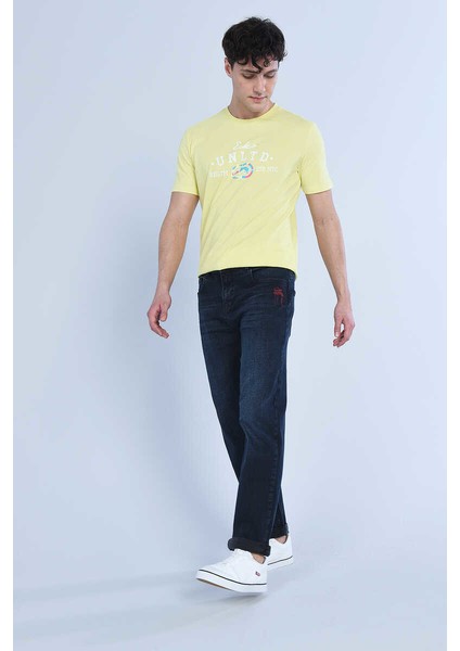 Joshua Sarı Erkek Bisiklet Yaka Tshirt